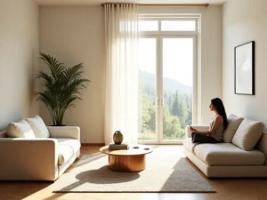 minimalism, everyday life, simplicity, peace, organized space, natural light, elegant furniture, clean lines, n