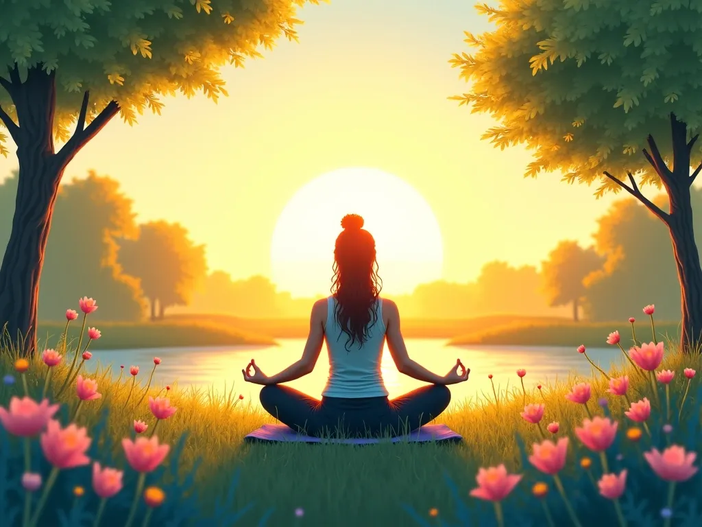 poprawa nastroju, zdrowy styl życia, relaks, medytacja, joga, w park, naturalne metody, stres, energia, rośliny, słońce, spok