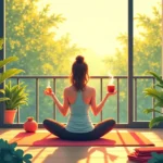 poranna rutyna, zdrowie, wellness, medytacja, joga, kawa, planty, relaks, energia, harmonia, czas dla siebie, medytacja na ba