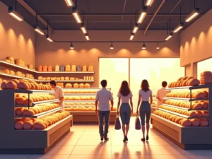 sklep spożywczy, psychologia zakupów, manipulacja, aroma pieczywa, muzyka w tle, strategiczne rozmieszczenie, produkt na wid