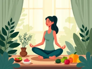 dieta, styl życia, redukcja stresu, samopoczucie, medytacja, zdrowa żywność, relaks, harmonia, pozytywne myślenie, ćwiczenia,